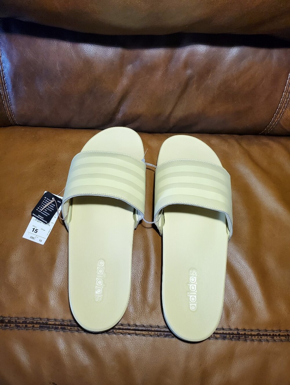 Adidas adilette comfort slides lime SIZE 15